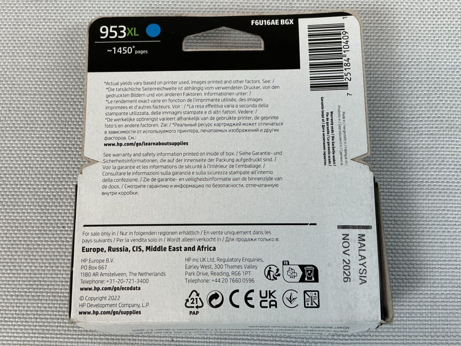 Hewlett Packard Cartucce per stampanti & toner: HP Tintenpatrone 953 XL Cyan – Nuovo (secondo la descrizione) da Richterswil venduto da Restwert_Richterswil 3
