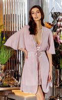 Elegantes Satin-Negligé Set in Rosé