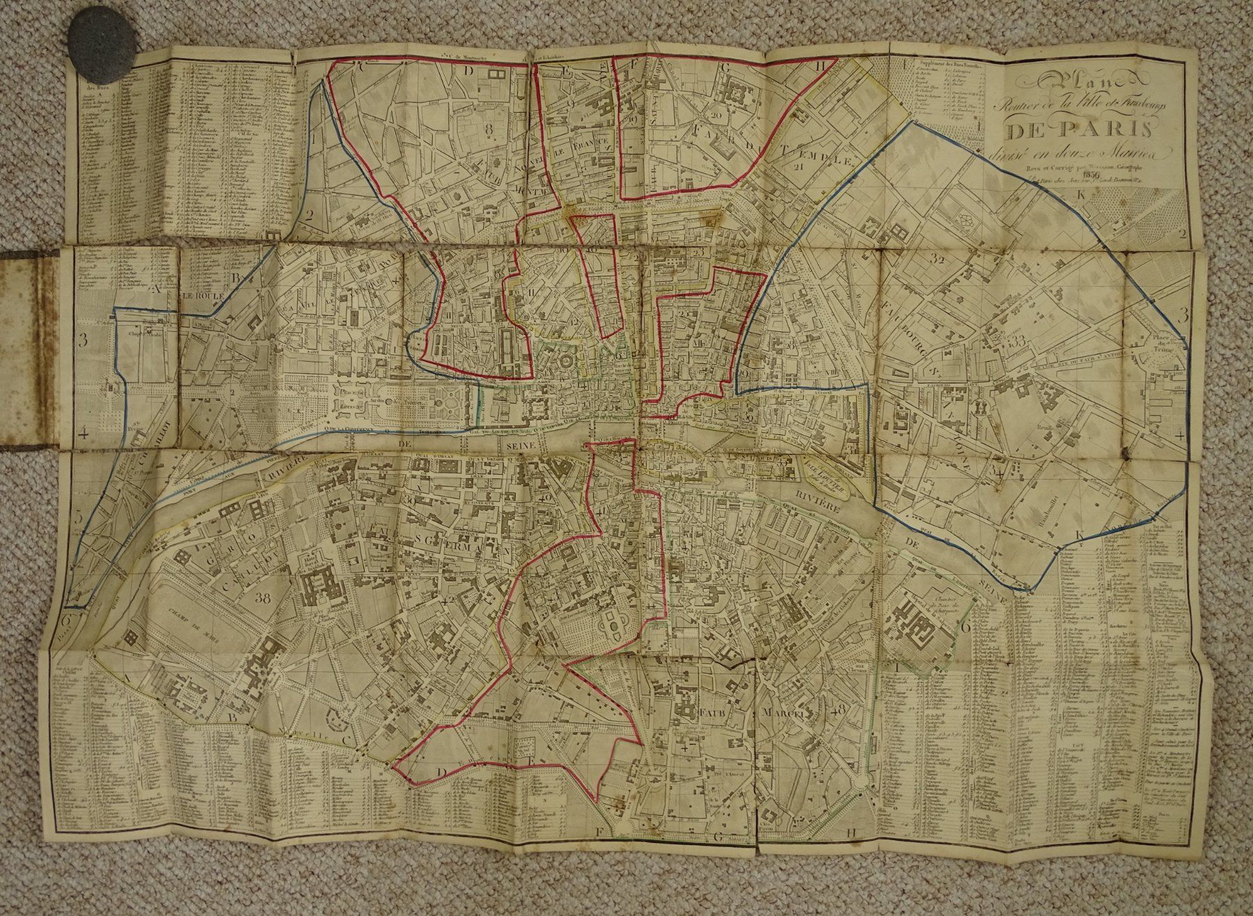 Incisioni: KARTE VON PARIS 1836 – Usato da Grüningen venduto da Kartensammler
