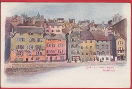 GENÈVE QUAI DU PONT NEUF 1897 / 1905