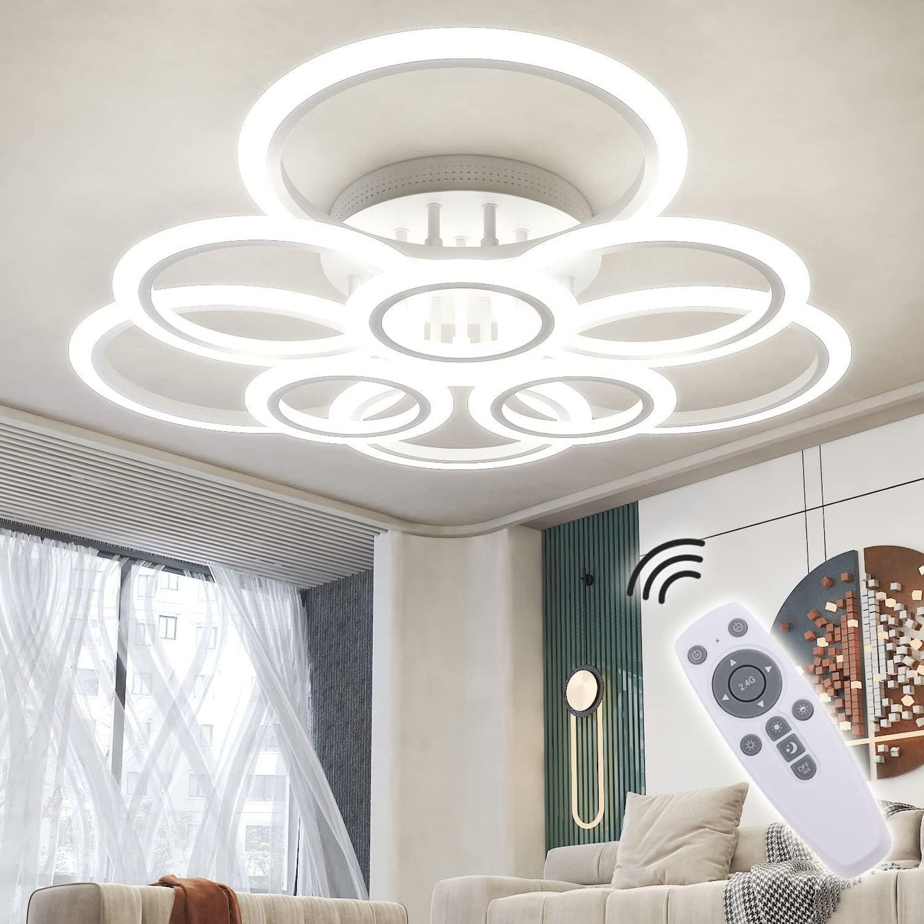 Lampadari & plafoniere: 120W Modern LED Deckenleuchte Dimmbar mit Fernbedienung – Nuovo e nell'imballaggio originale da Zürich venduto da NovaDen