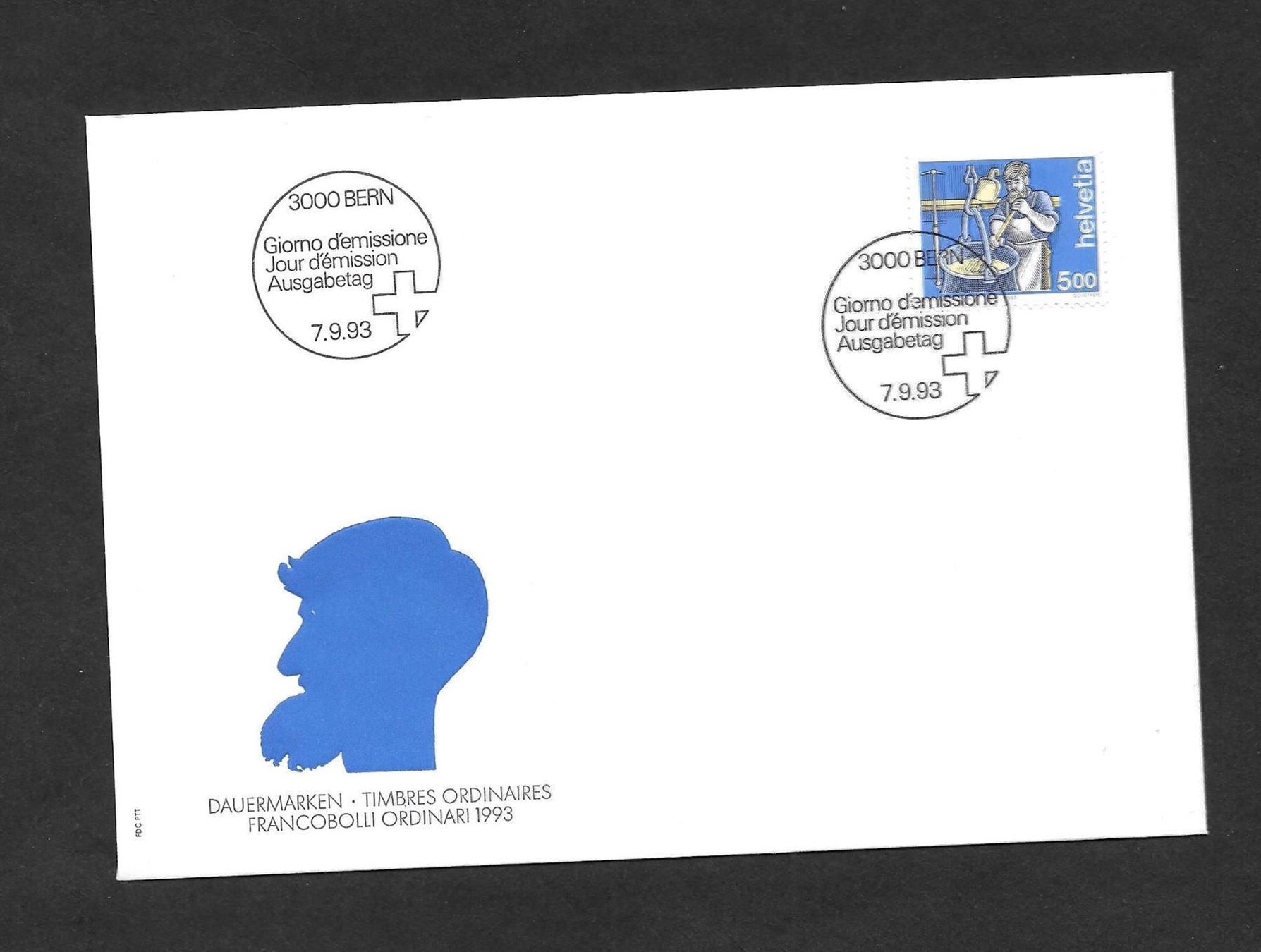 Tutti i francobolli: FDC 854 Käser ET 7.9.1993 – Nuovo (secondo la descrizione) da Olten venduto da clotaldi