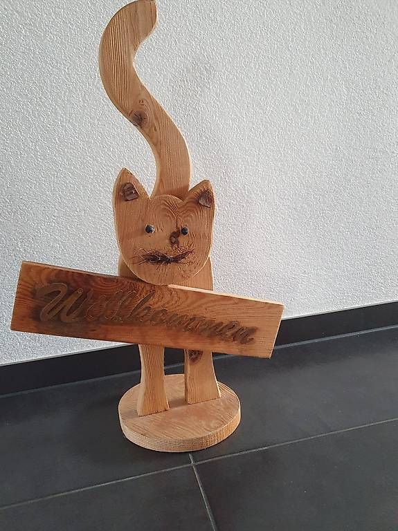 Tutte le decorazioni: Katze «Willkommen» aus Holz – Usato da Maschwanden venduto da ruth07