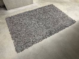 Suede leather shag rug IKEA 🩶 Wildleder Teppich Franse