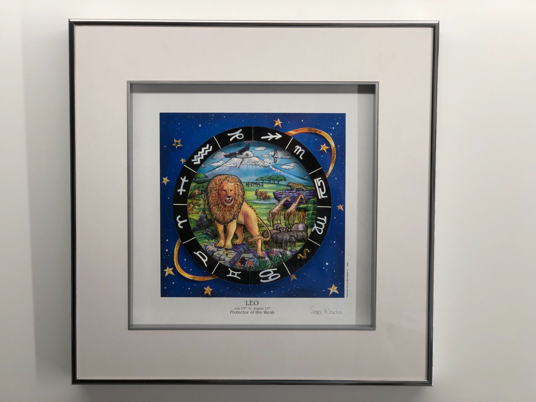 Dipinti: 3D Bild / Sternzeichen Löwe / 40x40cm - Silber – Nuovo e nell'imballaggio originale da Bergdietikon venduto da Garak 1