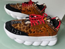VERSACE Chain Reacton Runner Pony Leder Low Top Sneakers 42