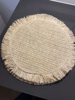 4 Runder Platzset Tischset mit Fransen beige neuwertig