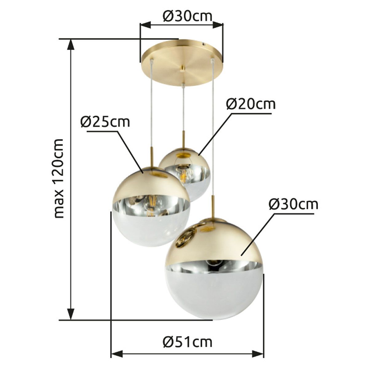 Lampadari & plafoniere: Pendelleuchte, Glas, Kugeln, 51 cm Ø – Nuovo (secondo la descrizione) da Kreuzlingen venduto da Smart-Light 5