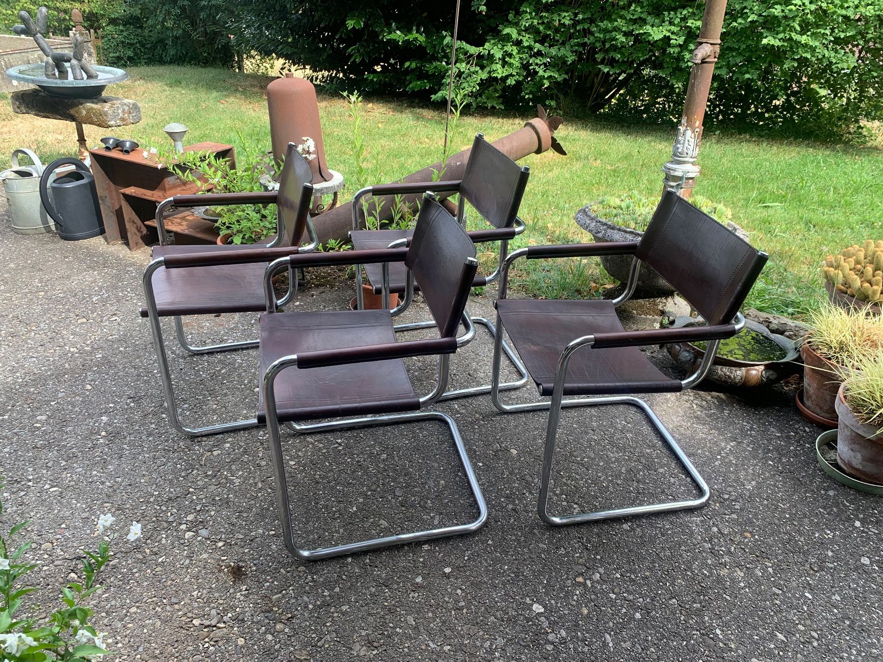 Sedie: 4 alte Freischwinger Stühle Leder – Usato da Bibern SO venduto da wecafra 6