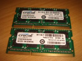 2 stück 4gb ddr3 PC3 1066 RAM für Laptop.