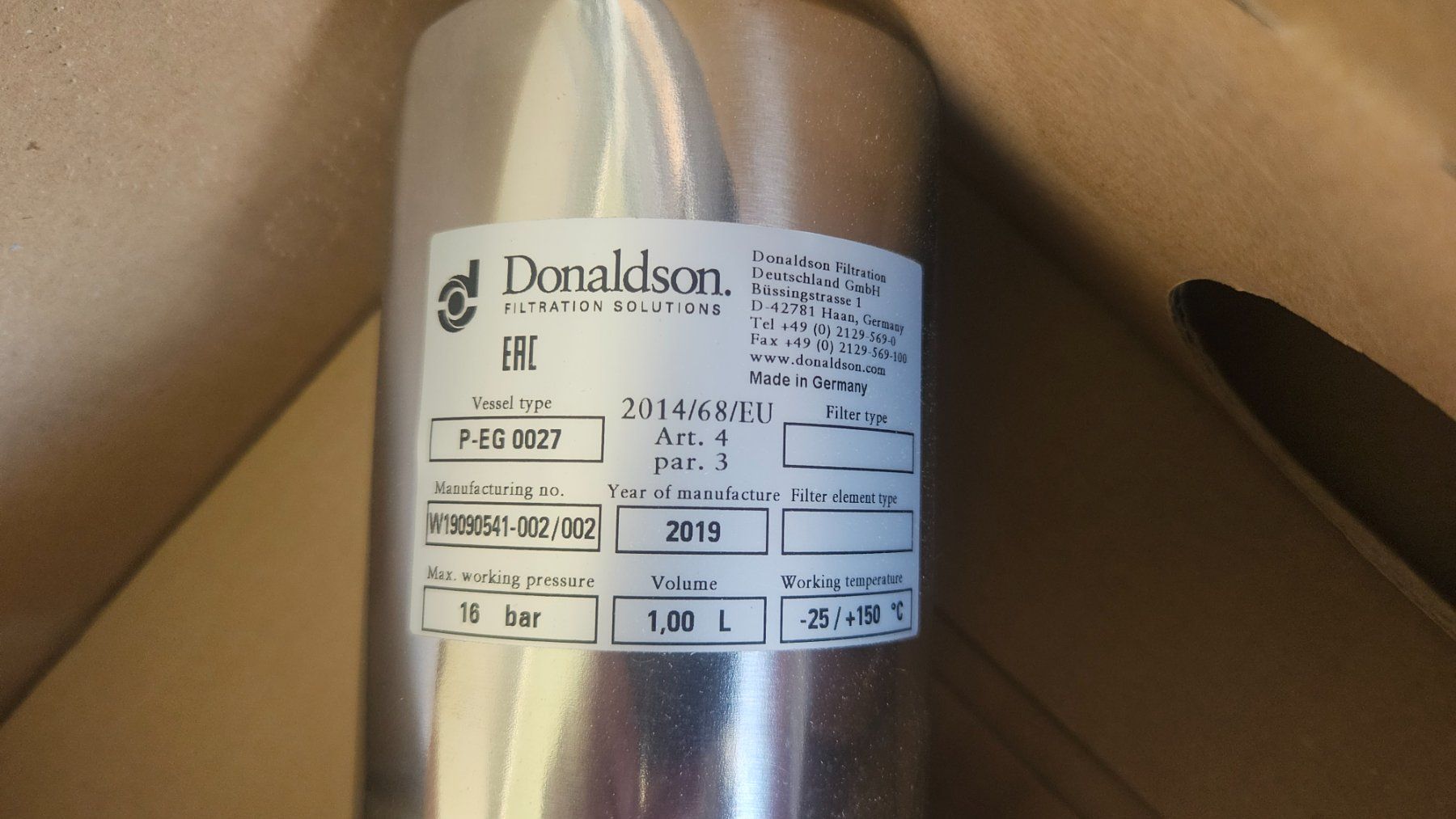 Altri Prodotti per fumatori: Donaldson Edelstahl Filtergehäuse & Filter NEU – Nuovo e nell'imballaggio originale da rothrist venduto da Mauzi53 3