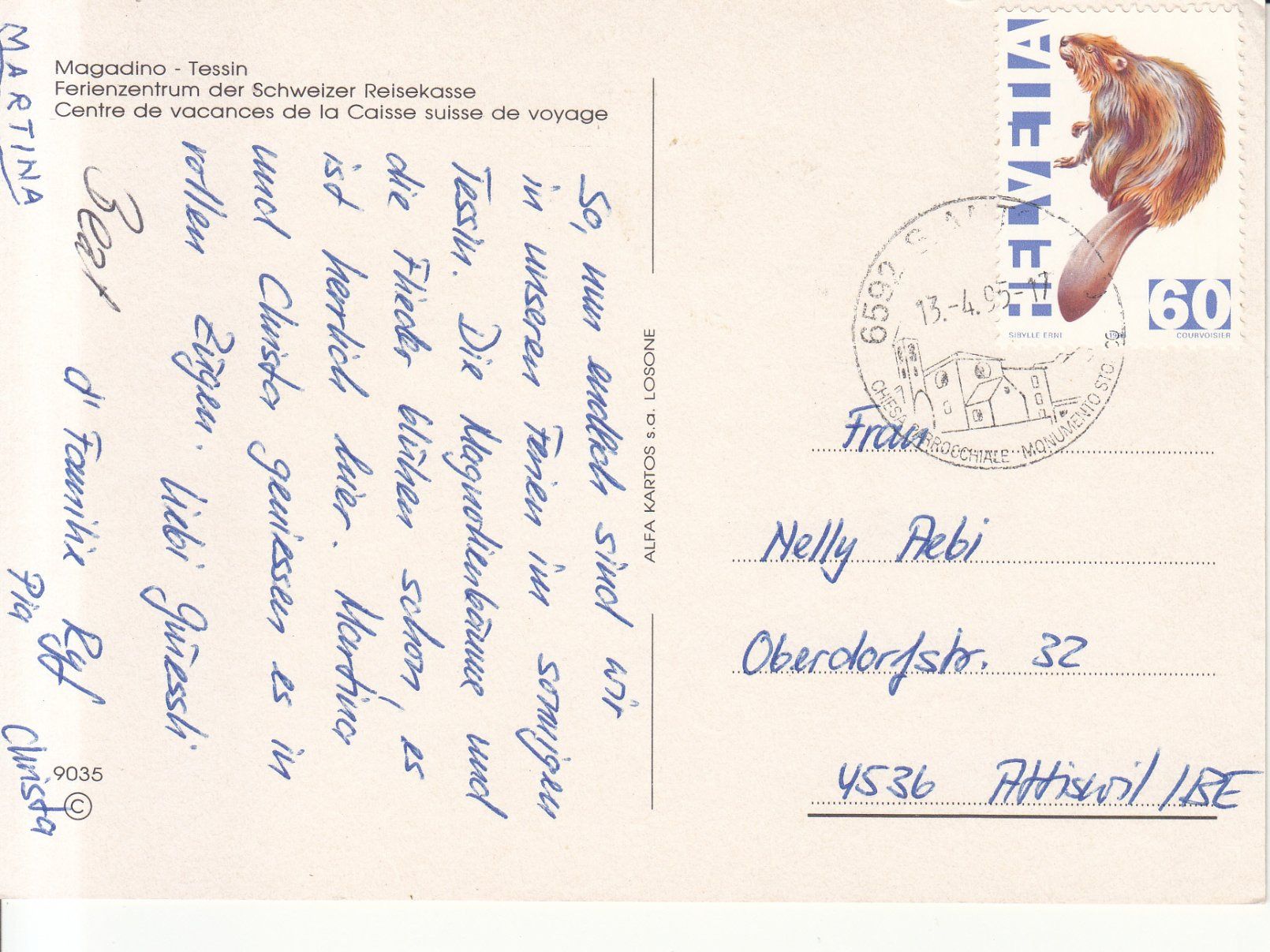 Cartoline postali: Magadino 1995 – Usato da Bürglen TG venduto da StampGraf 1