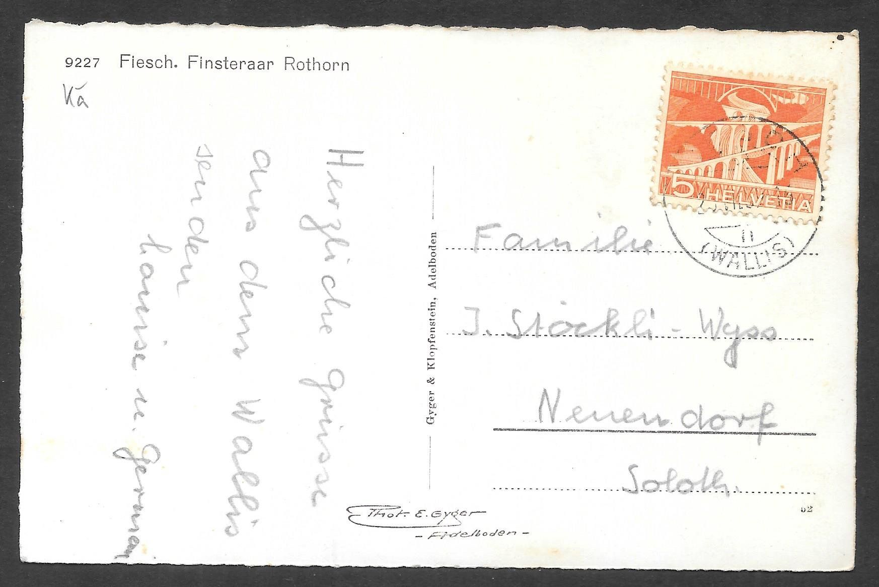 Cartoline postali: Fiesch Dorfansicht – Usato da Olten venduto da clotaldi 1