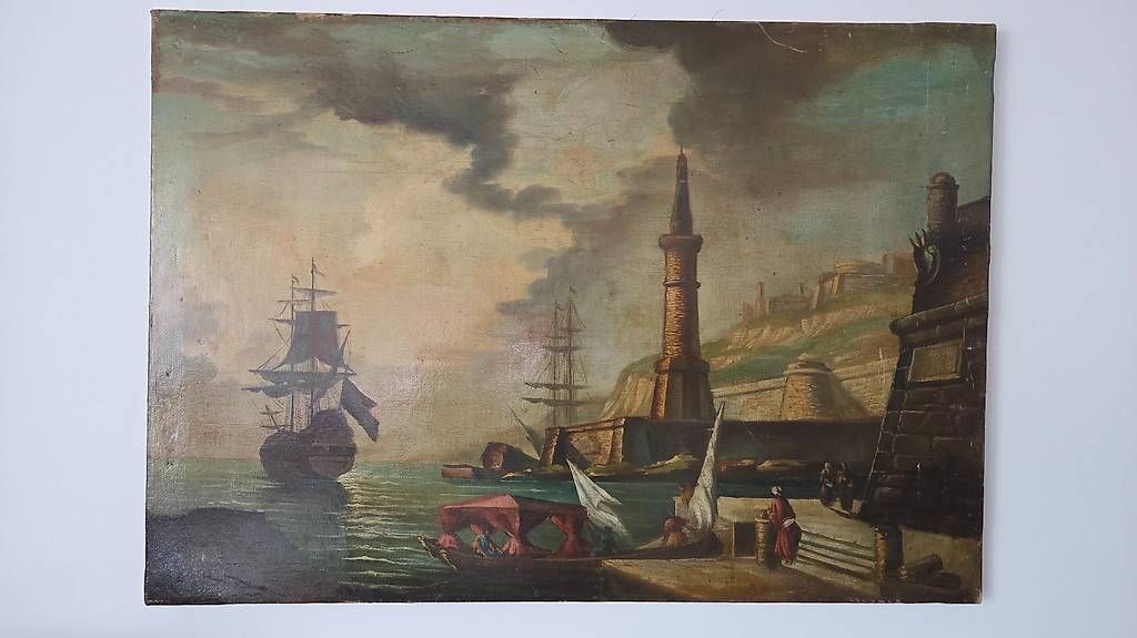 Dipinti: Handgemaltes Hafenbild  100 × 70 cm – Usato da Zeiningen venduto da ismgiu