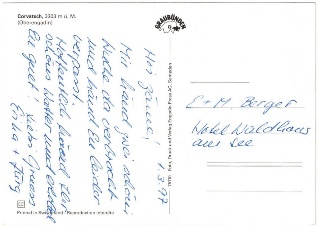 Cartoline postali: Silvaplana - Luftseilbahn Corvatsch – Usato da Binningen venduto da Mountainrider 1