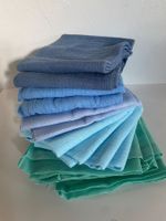 14 Nuschis, Blau-Mint-Grün, 60x 60 cm, Neu und ungewaschen