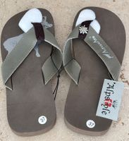 Alpstyle Flip-Flops „AlpenWahn“ Gr.37 NEU braun-grün