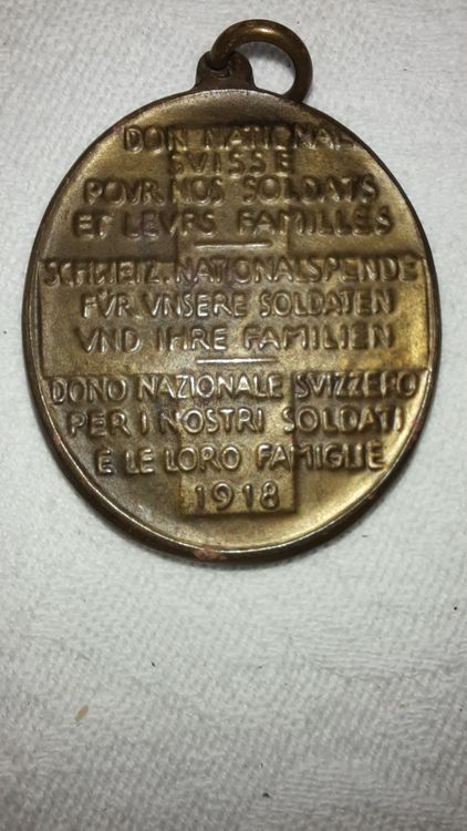 Médaille Don national suisse pour nos soldats 1918 2
