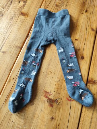 TCM Tchibo Kinder-Strumpfhose Gr. 86/92 Bauernhof-Motiv