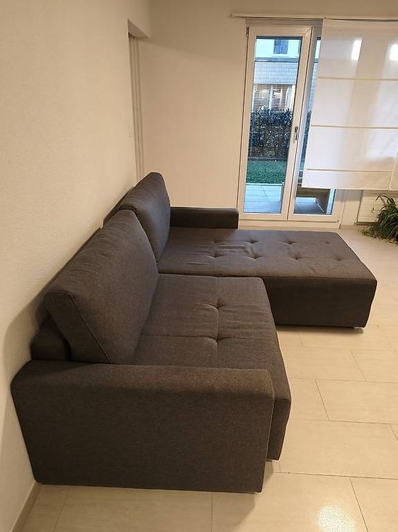 Ecksofa mit Recamiere, anthrazit 220 × 180 cm (D'occasion) à Olten pour ...