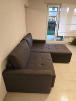 Ecksofa mit Recamiere, anthrazit  220 × 180 cm