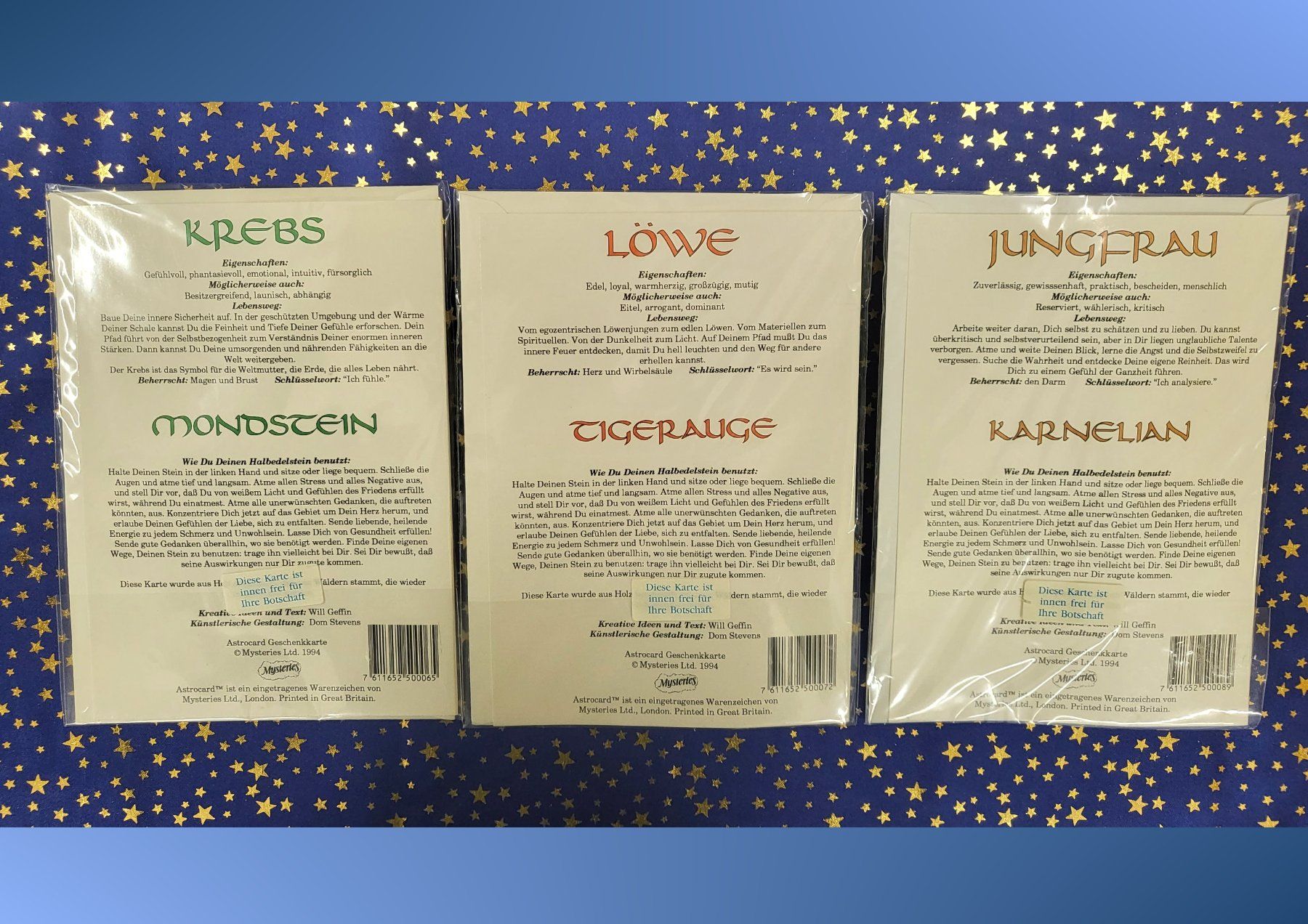 Cartoline: Sternzeichen-Kartenset mit Halbedelsteinen : 12er - Set – Nuovo e nell'imballaggio originale da Linden venduto da Mb2bb 5