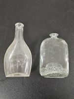 Alte Glasflaschen Schoppenflasche mit Motiv und Messskala