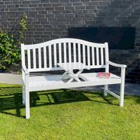Gartenbank mit Tisch weiß