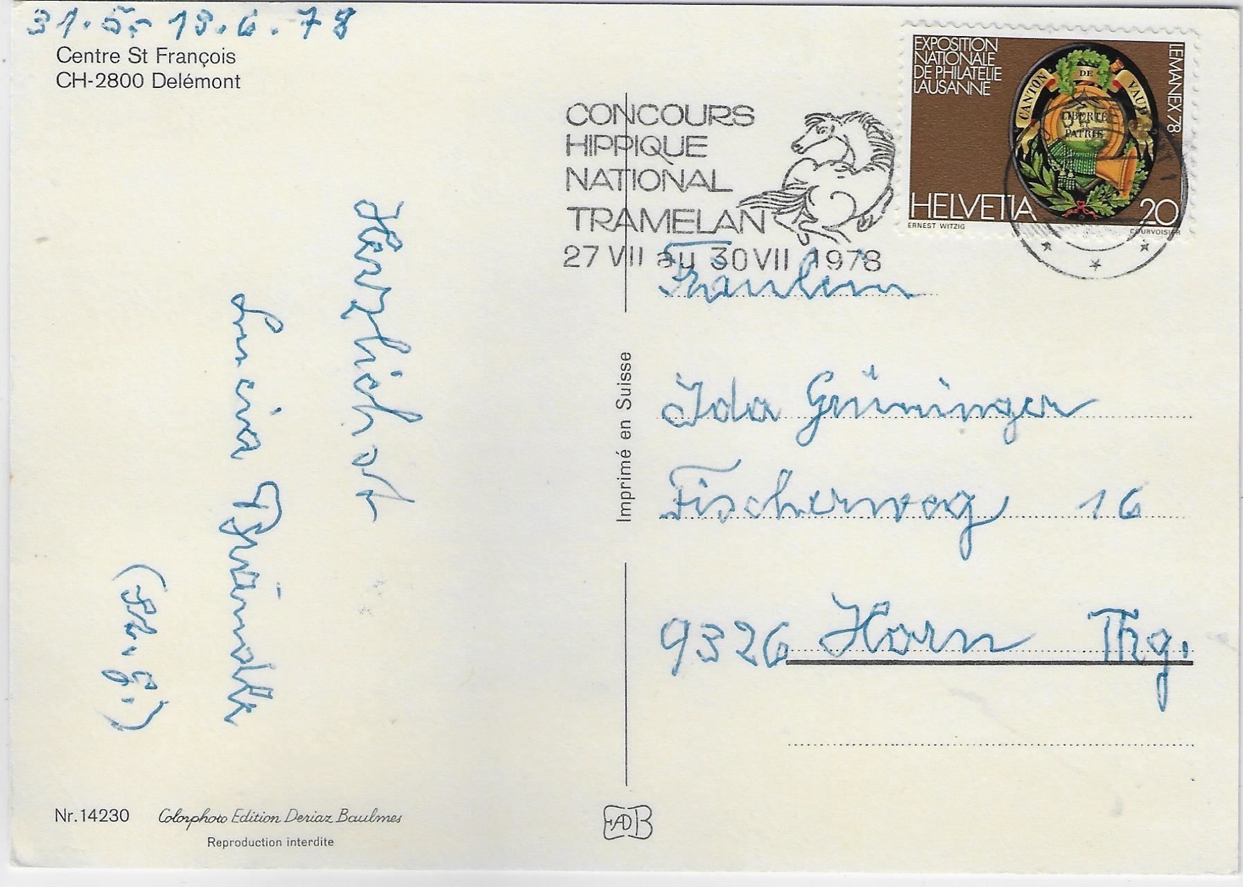 Cartoline postali: Vue aerienne Delemont – Antico da Ettingen venduto da Kartenplanet 1