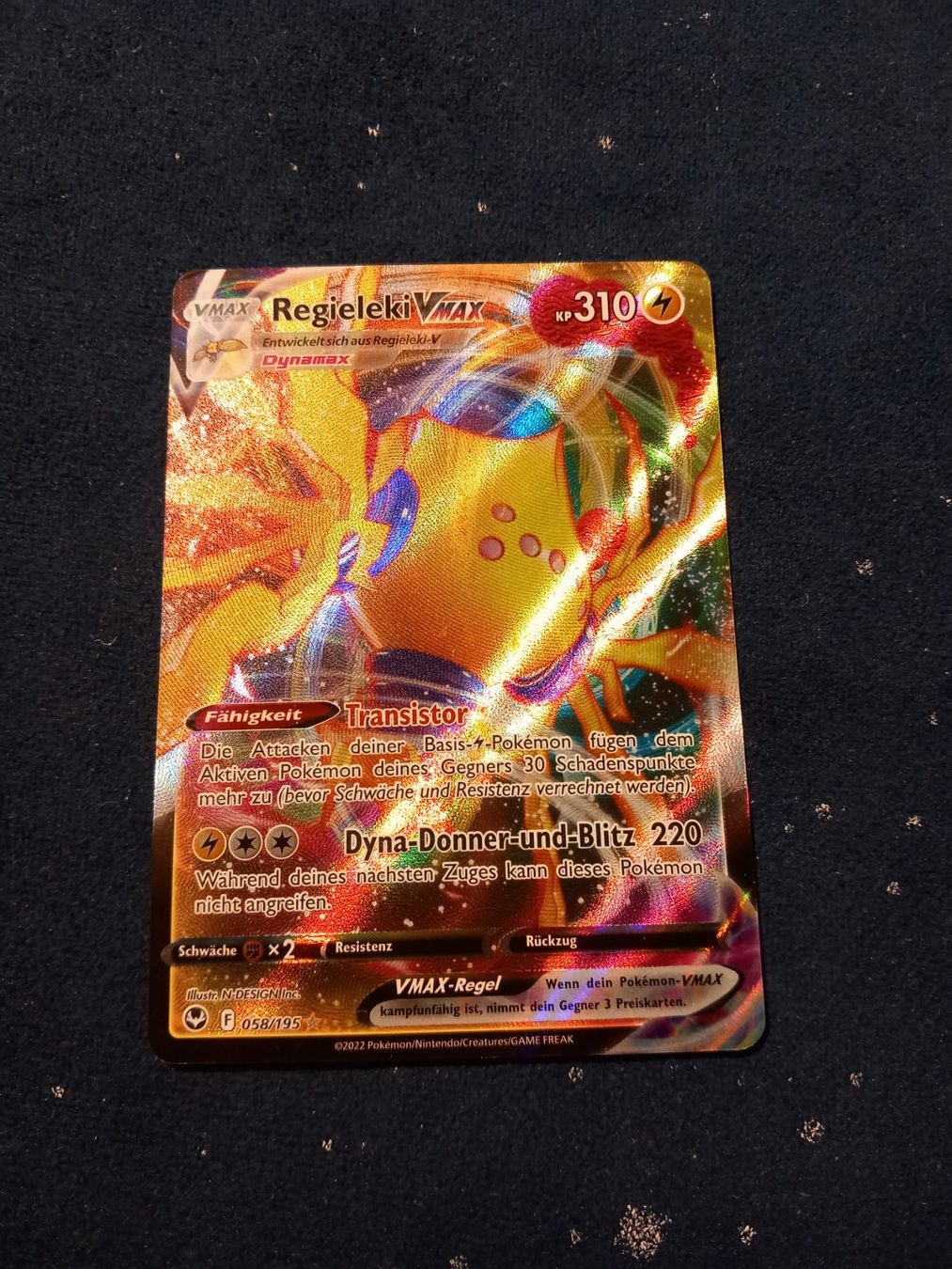 pokemon tcg silver tempest 058 195 regieleki vmax card Regieleki Vmax Regieleki V 057/195 - Silver Tempest - Pokemon TCG