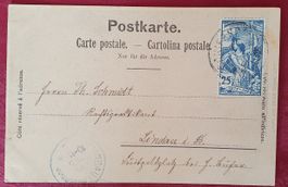 Ansichtskarte mit UPU 79B - Schiffspost-Stempel nach Lindau