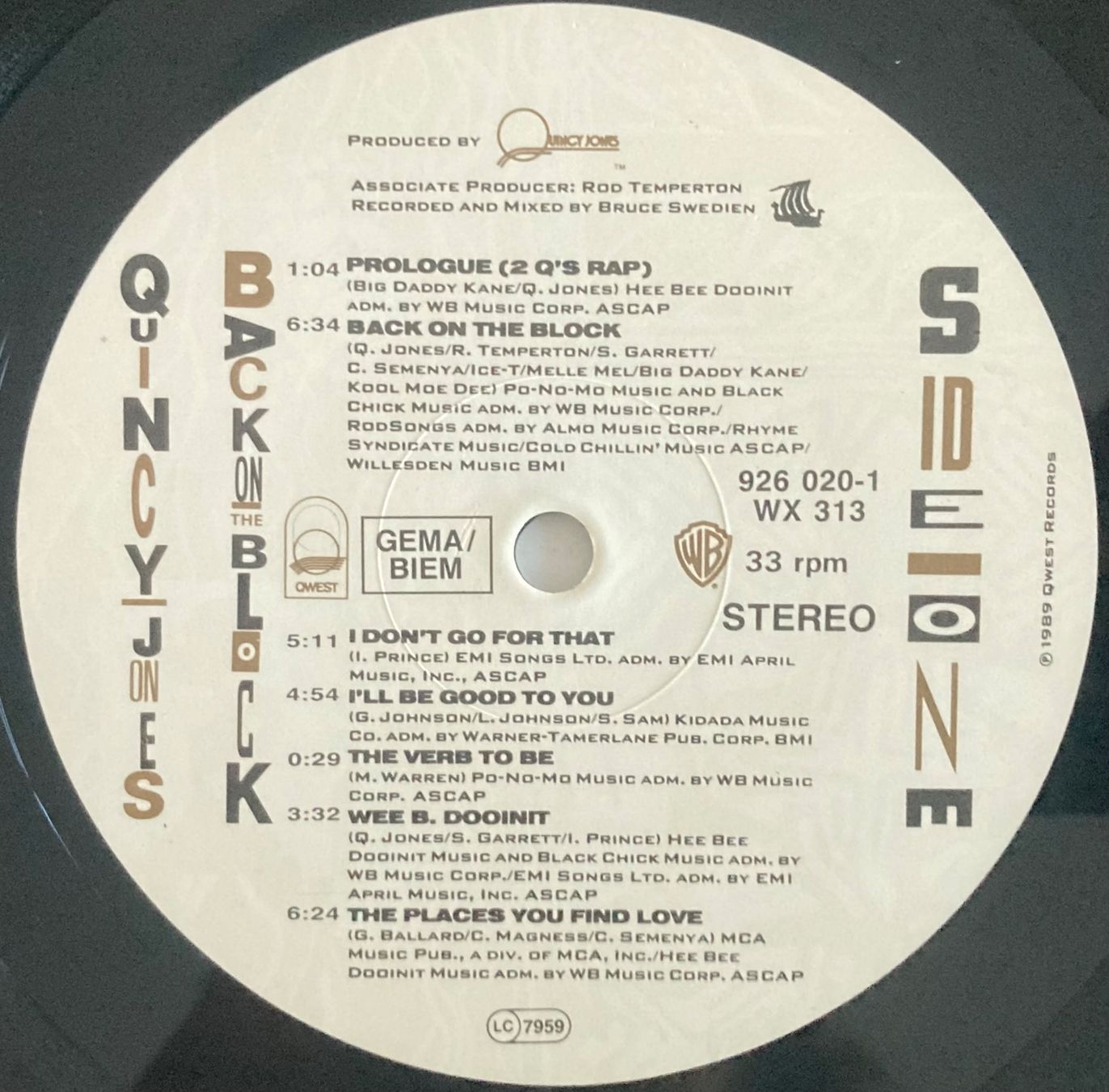 Dischi in vinile: QUINCY JONES - BACK ON THE BLACK – Usato da Poliez-Pittet venduto da Newtown-Records 3