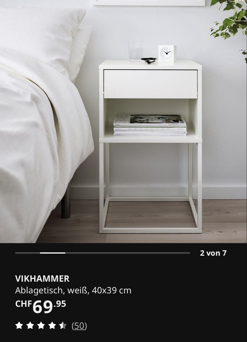 Ikea Tables de nuit: Nachttisch - IKEA Vikhammer – D'occasion à Aarau par faXse 3