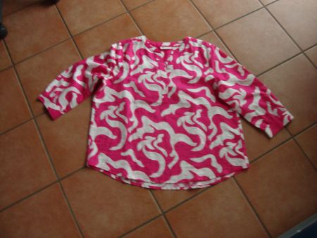 Street One Bluse Leinenmix pink gemustert Grösse 42*NEU*