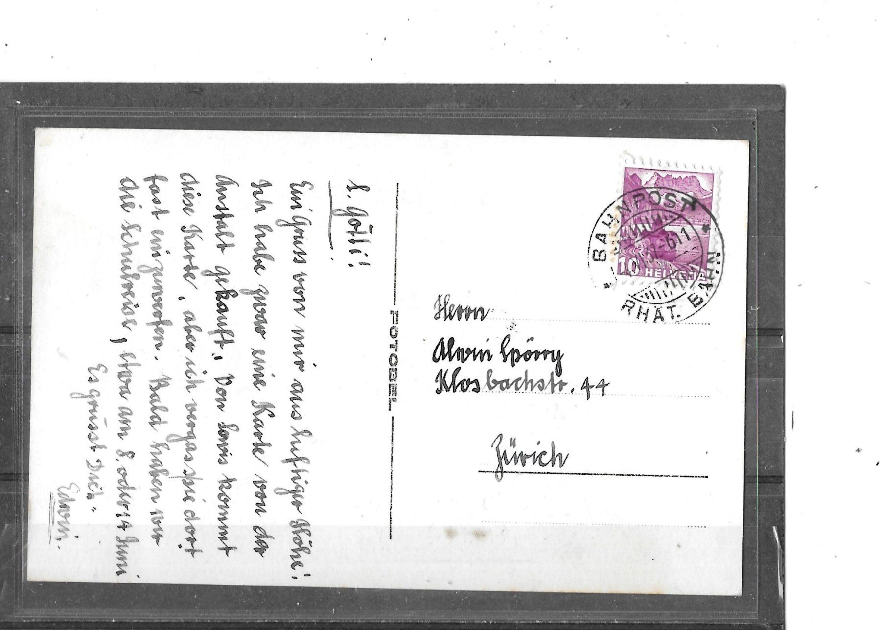Cartoline postali: GR Schiers 1937 Evgl. Lehranstalt – Usato da Schocherswil venduto da Wilare 1