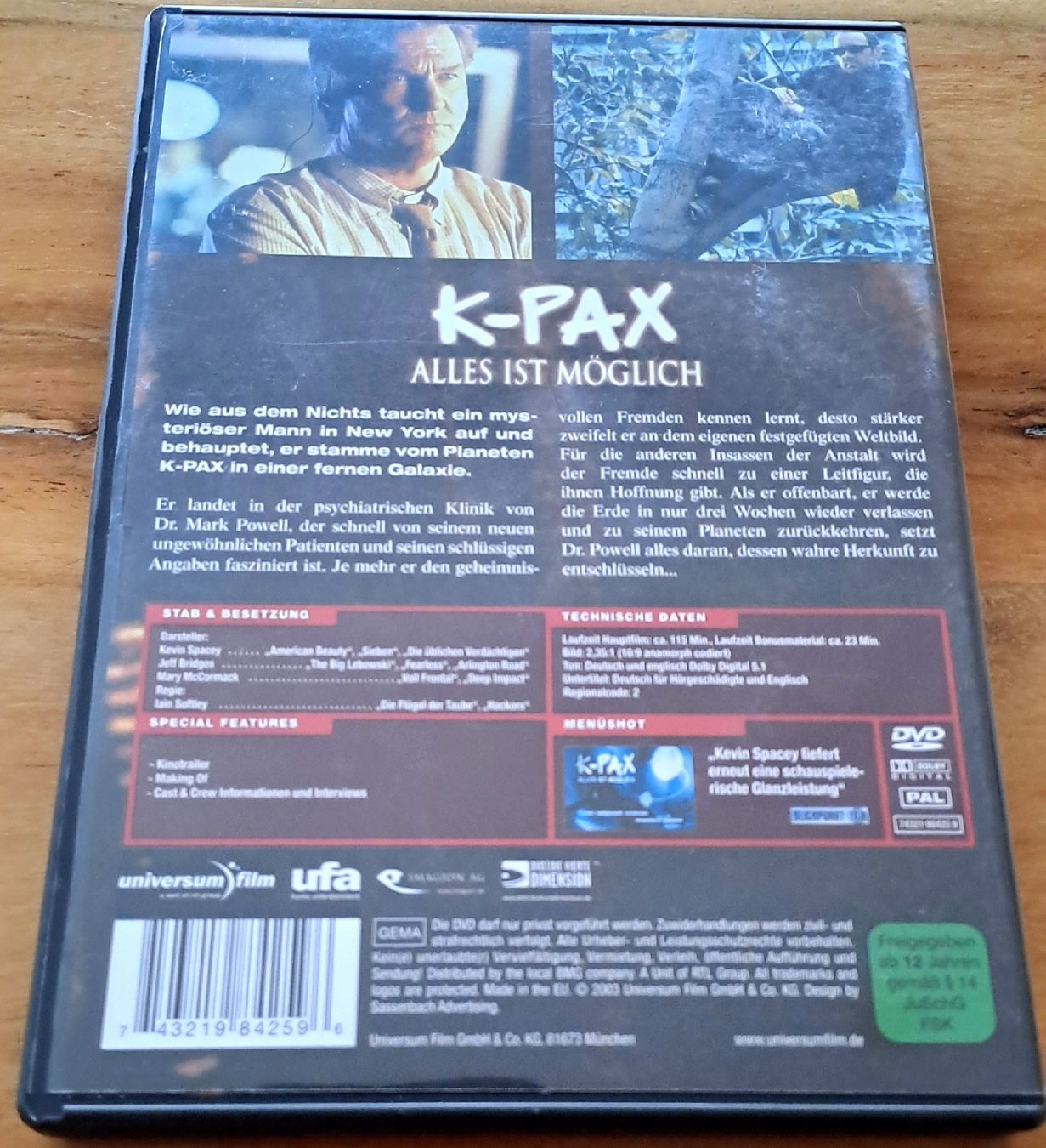 Tutti i DVDs: K-Pax - Alles ist möglich – Usato da Fällanden venduto da Bengel1967 1