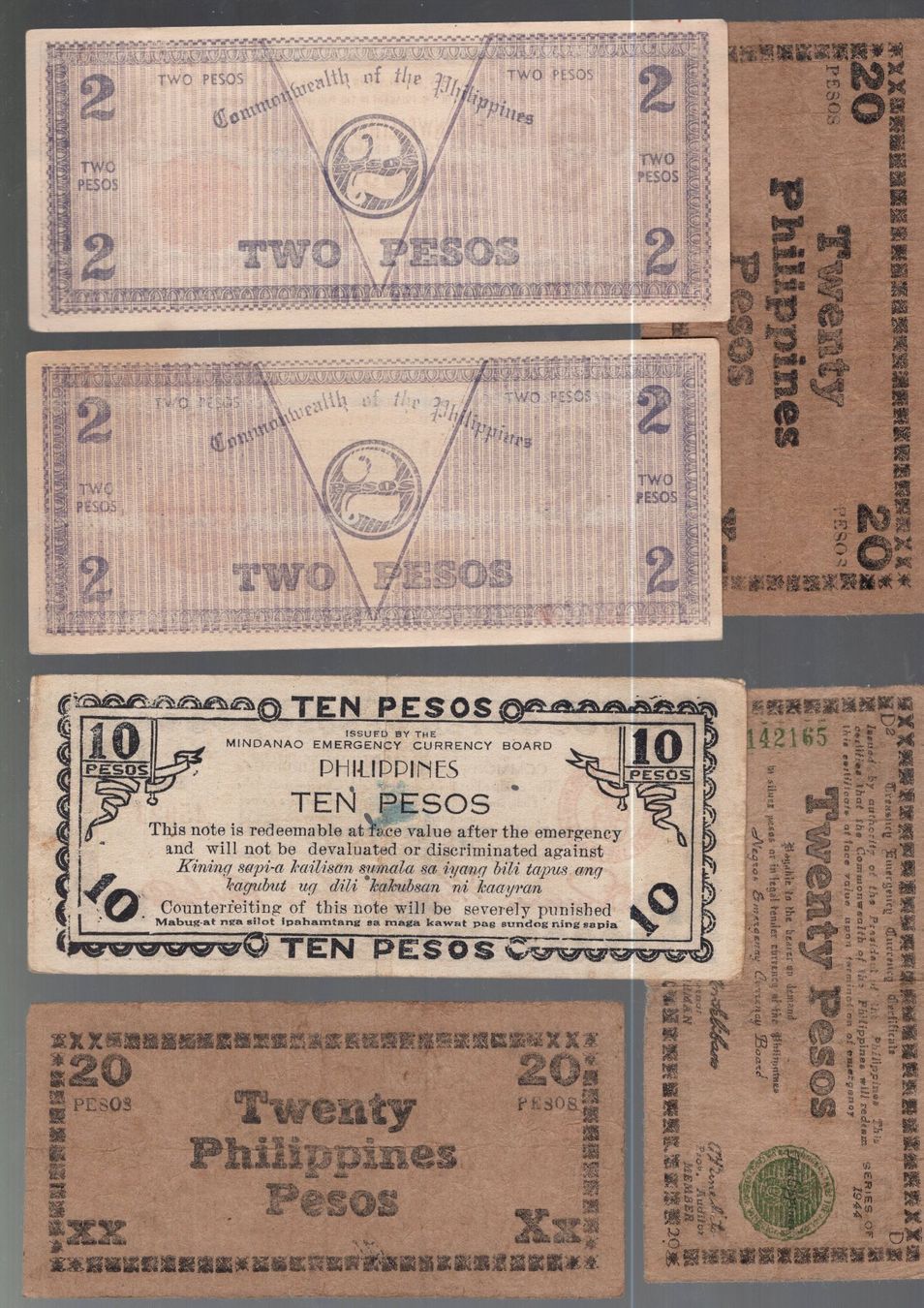 Banconote: Philippines noten 5 stück VF-UNC – Usato da Leibstadt venduto da baroc333 1
