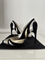 D&G High Heels Gr. 38 Wildleder schwarz/gold/silber