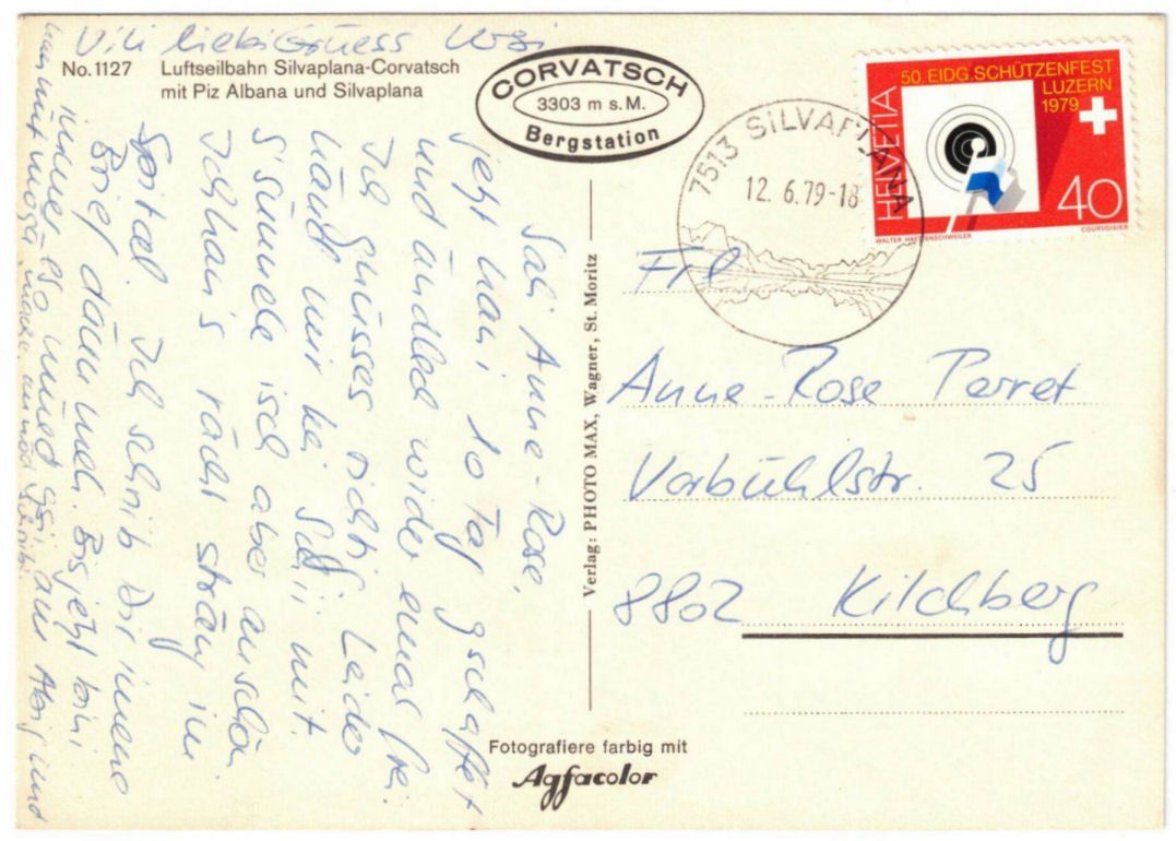 Cartoline postali: Silvaplana - Luftseilbahn Corvatsch – Usato da Binningen venduto da Mountainrider 1