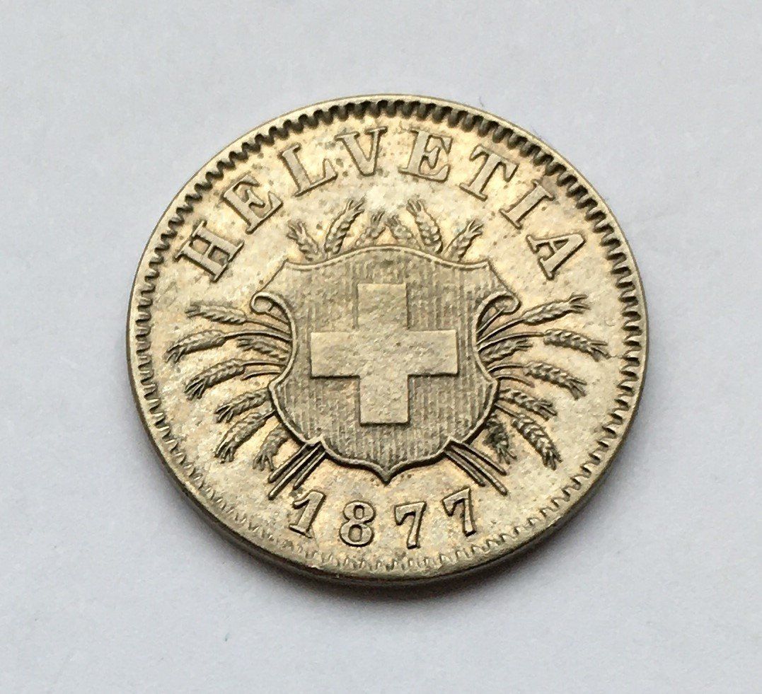 Tutti le monete: 1877 5 Rappen unz – Nuovo (secondo la descrizione) da Kirchberg SG venduto da Helveticus00