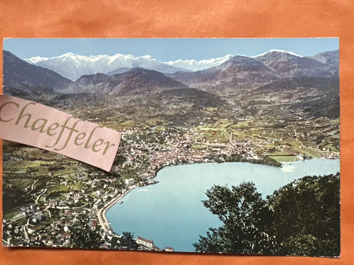 Cartoline postali: 5112 Lugano Seeufer mit Alpenpanorama  – Usato da Zürich venduto da Chaeffeler