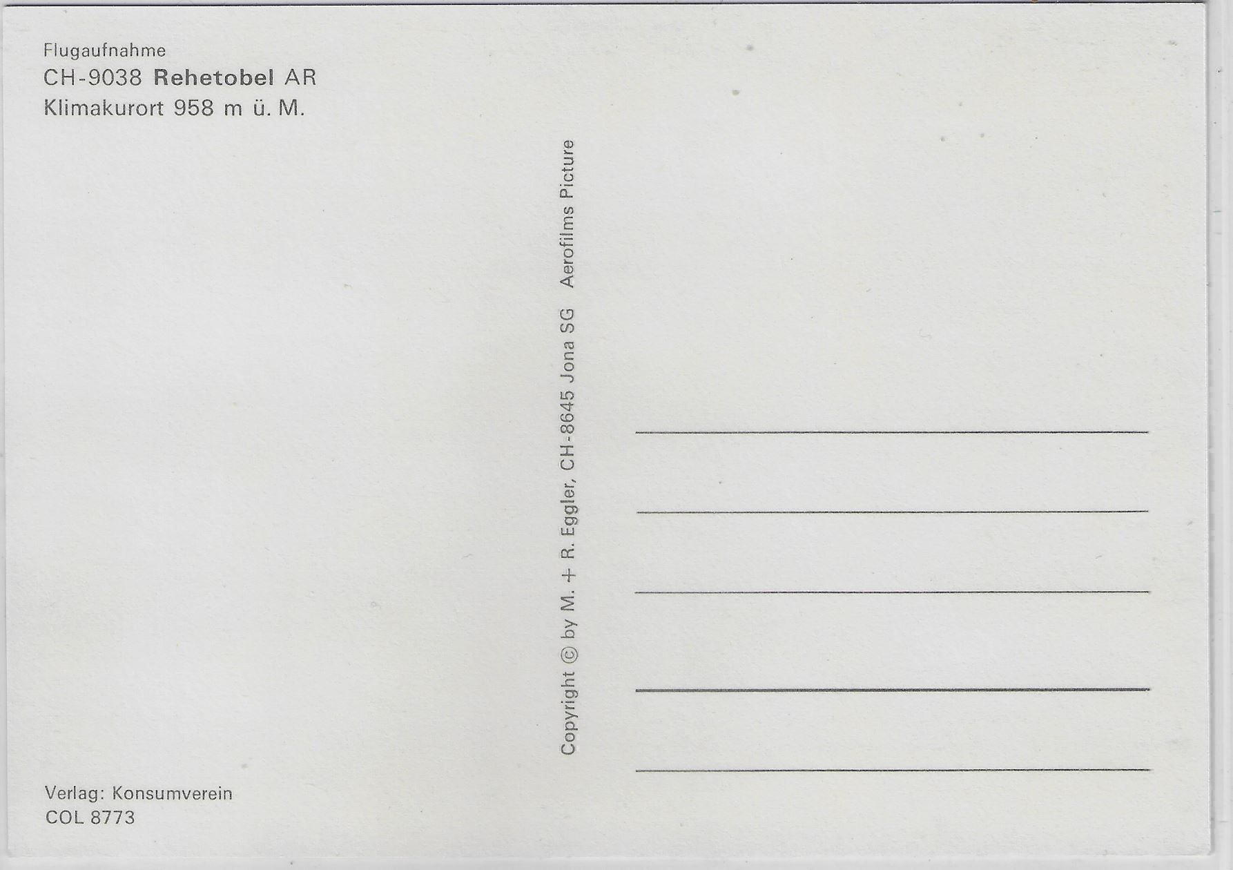 Cartoline postali: Flugaufnahme Rehetobel AR – Antico da Ettingen venduto da Kartenplanet 1