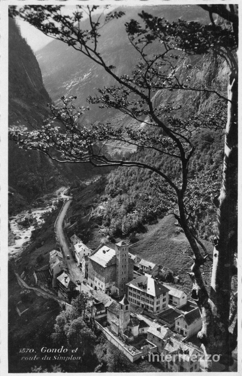 Cartoline postali: Gondo VS // 1939 Dorf Simplon // Sommer – Usato da Basel venduto da intermezzo12