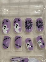 Halloween Nägel zum Aufkleben! Neu Weiss/Violet...