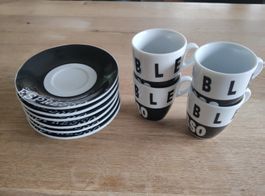 4 Espresso-Tassen und 6 dazu passende Espresso-Teller