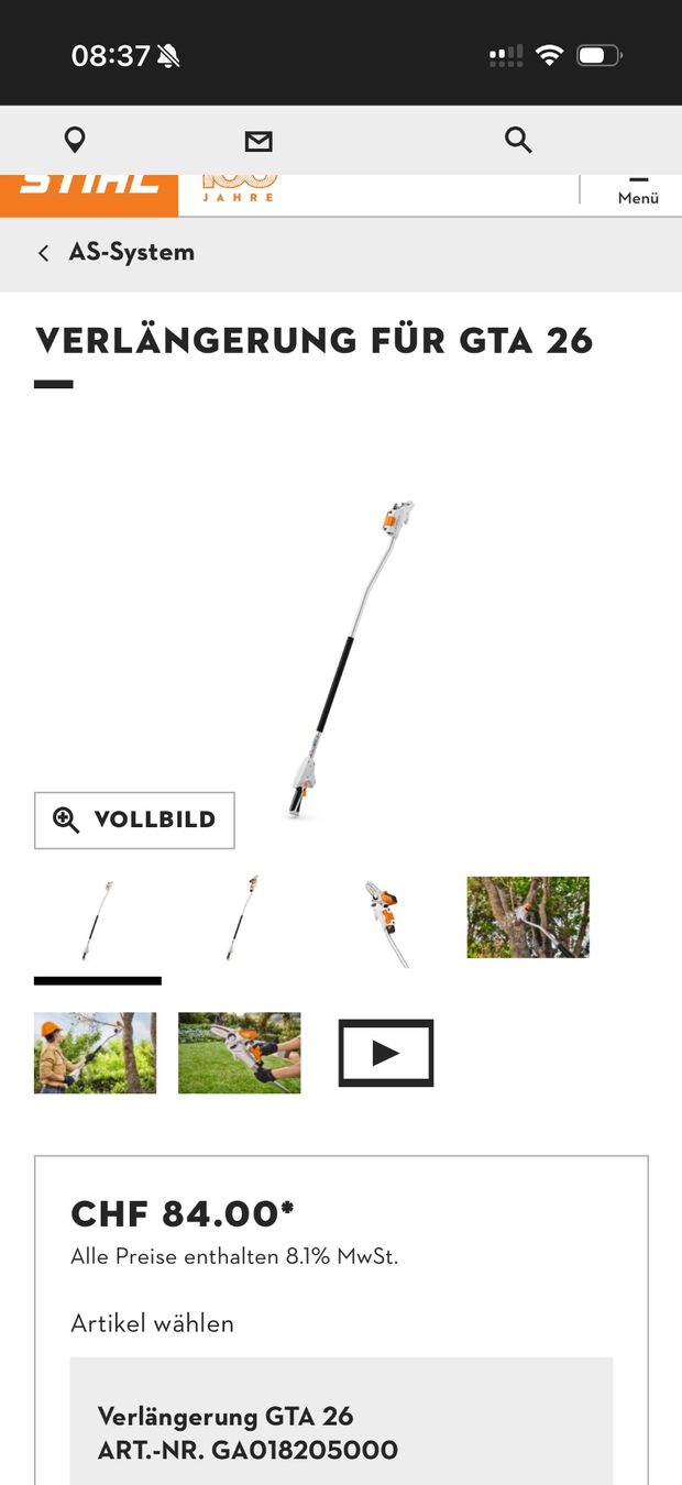 Stihl Seghe: Stihl Astsäge mit Verlängerung – Usato da Emmenbrücke venduto da Pplotter 1