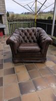 Chesterfield Leder Sessel Vintage Braun Cognac