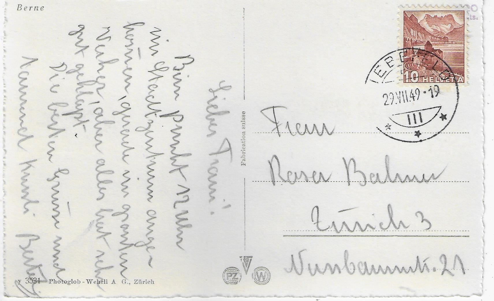 Cartes postales: Bern - Generalansicht – Antique à Ettingen par Kartenplanet 1
