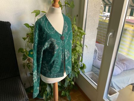 Sublime jaquette en laine DUNQUE, Gr. M, tons verts