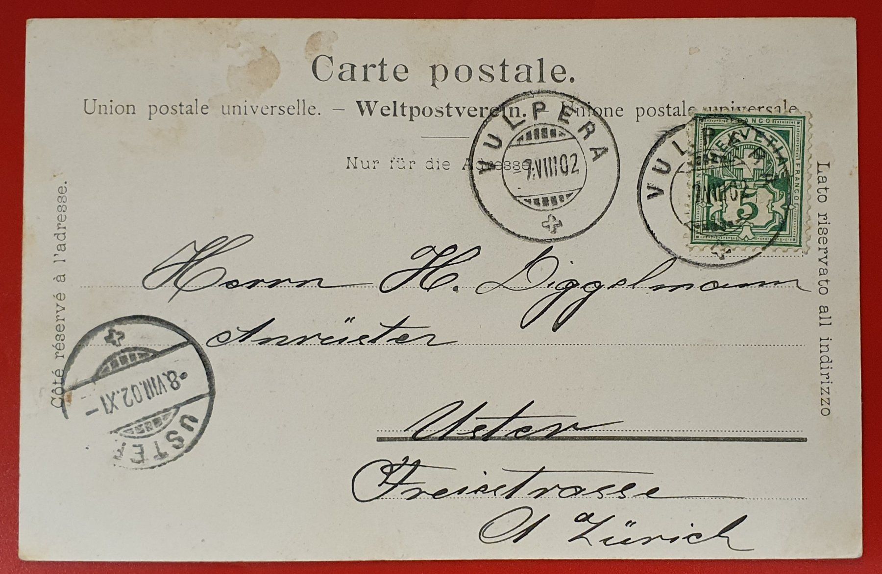 Cartoline postali: Vulpera 1902 - Heuer im Engadin – Usato da Kreuzlingen venduto da Rschweiz1 1